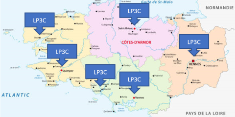 Les membres du LP3C exercent dans 6 villes bretonnes